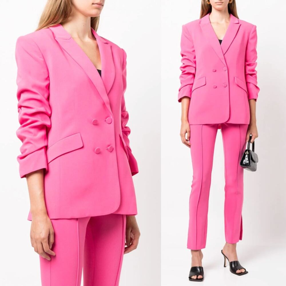 Cinq a Sept | NWT Pink Azalea Crepe Suit Kris Blazer Matching Brianne Pants 0